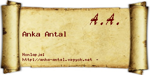 Anka Antal névjegykártya